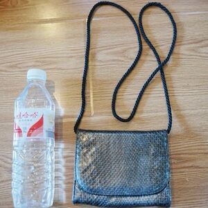 Giorgio Armani Blue Textured Crossbody Bag